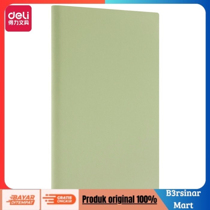 

[KUALITAS TERBAIK] Deli Leather Cover Notebook/Buku Catatan Cover Kulit A5 80Lembar 22297 - Hijau