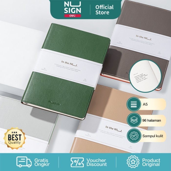 

[KUALITAS TERBAIK] Nusign Leather Cover Notebook/Buku Catatan Tulis/Agenda A5 NS203