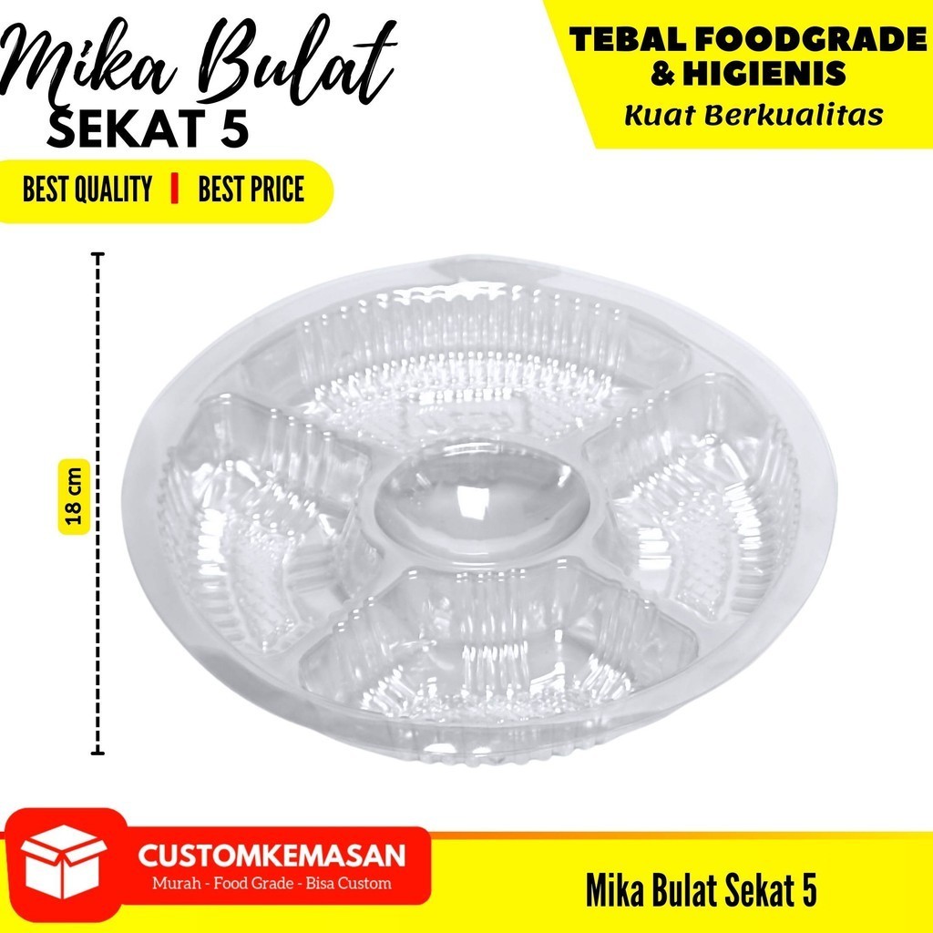 Mika Bulat Box Catering 18 cm / Mika Box Catering 18x18 / Mika Tray  18x18