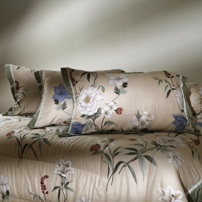 Sprei bahan katun jepang - Malino Cream, 120x200x40