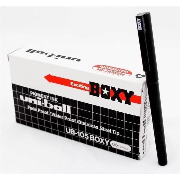 

(1 pcs) Pulpen Boxy Satuan warna hitam - ABO