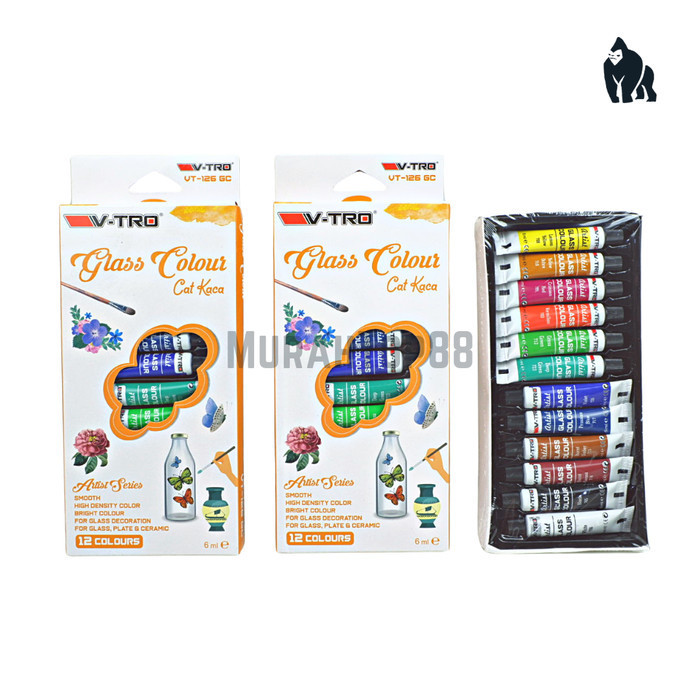 

New Promo~ berkahh_mall Cat Kaca Glass Colour V-tro 12 Warna / Glass Color Painting Set Vtro