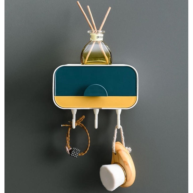 ASM - Rak Tempel Tempat Sabun Barang / Rak Laci Tempel WC / Kotak Sabun / Kotak Serbaguna