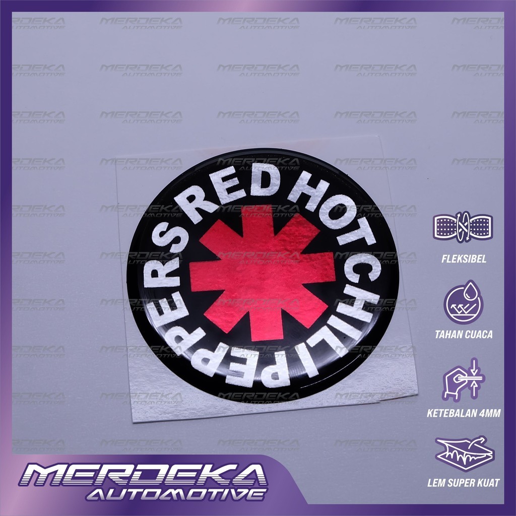 Sticker 3d rhcp / Emblem logo red hot chili peppers / emblem timbul red hot chili peppers / sticker 