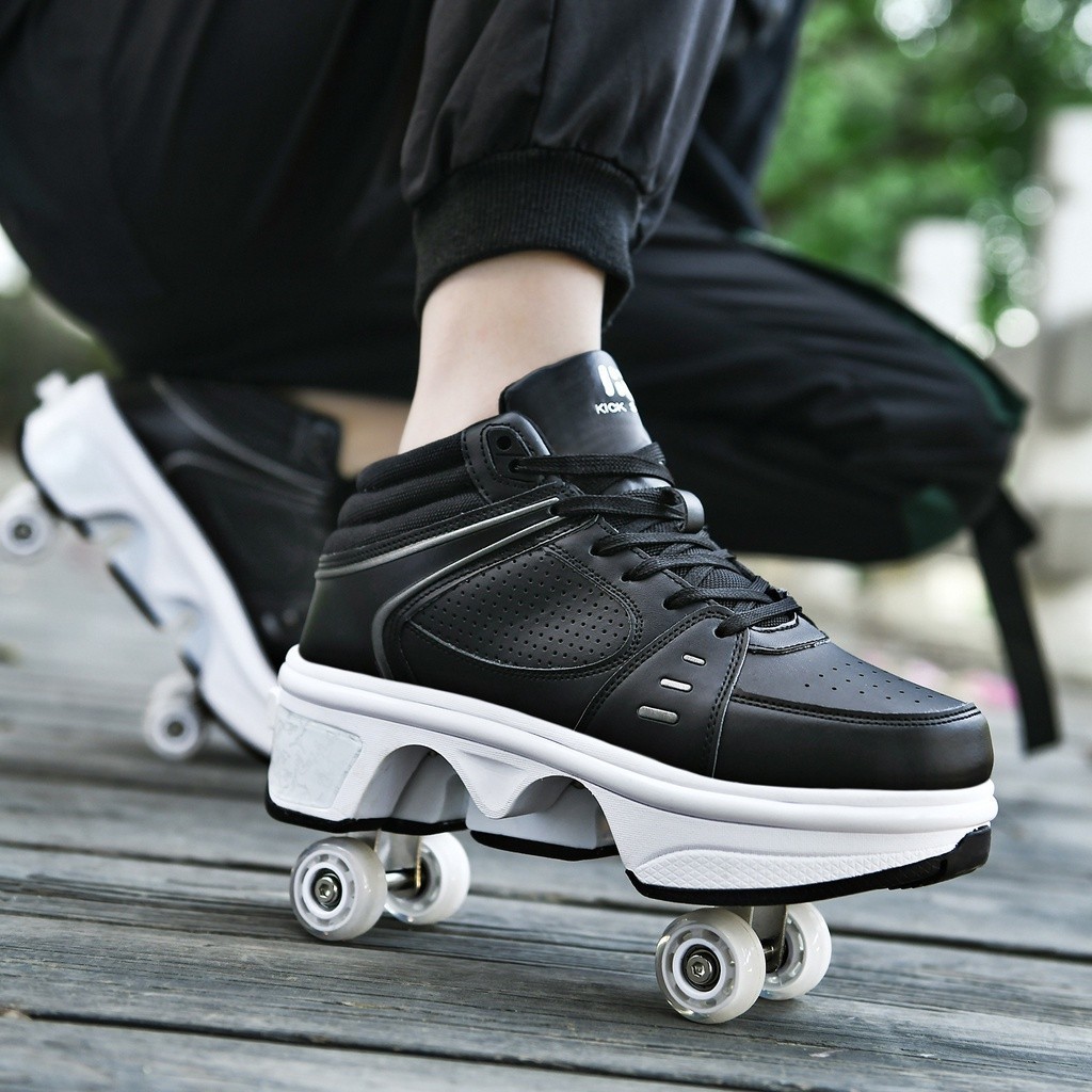 Heelys Anakanak    Dewasa Rollerskate Mahasiswa Transformatif Sepatu Roda Ganda Skating Sepatu Gas S