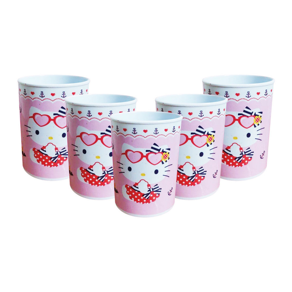 Gelas Cangkir Mug Mini Melamin Doraemon / Hello Kitty 3 Motif Kartun