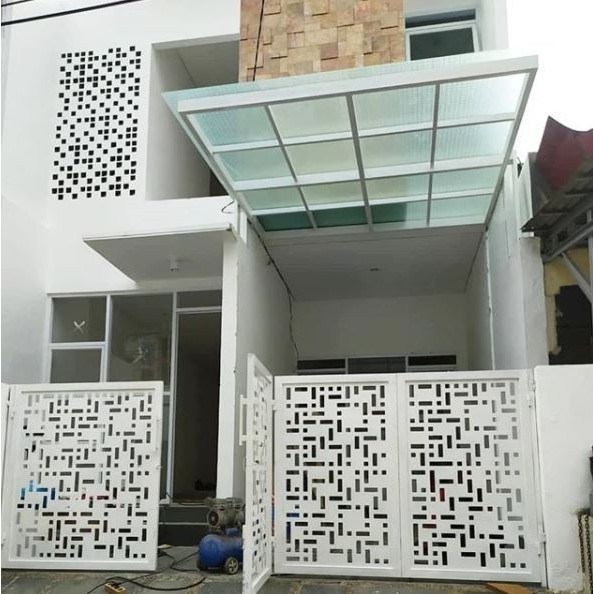 pagar rumah minimalis bahan plat cutting laser modern