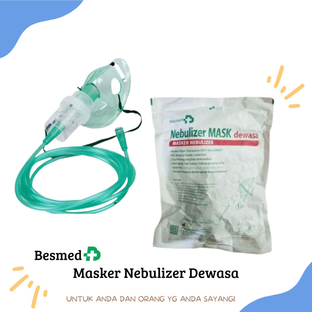 BESMED - Nebulizer Mask Dewasa / Masker Nebulizer Dewasa / Nebu Mask