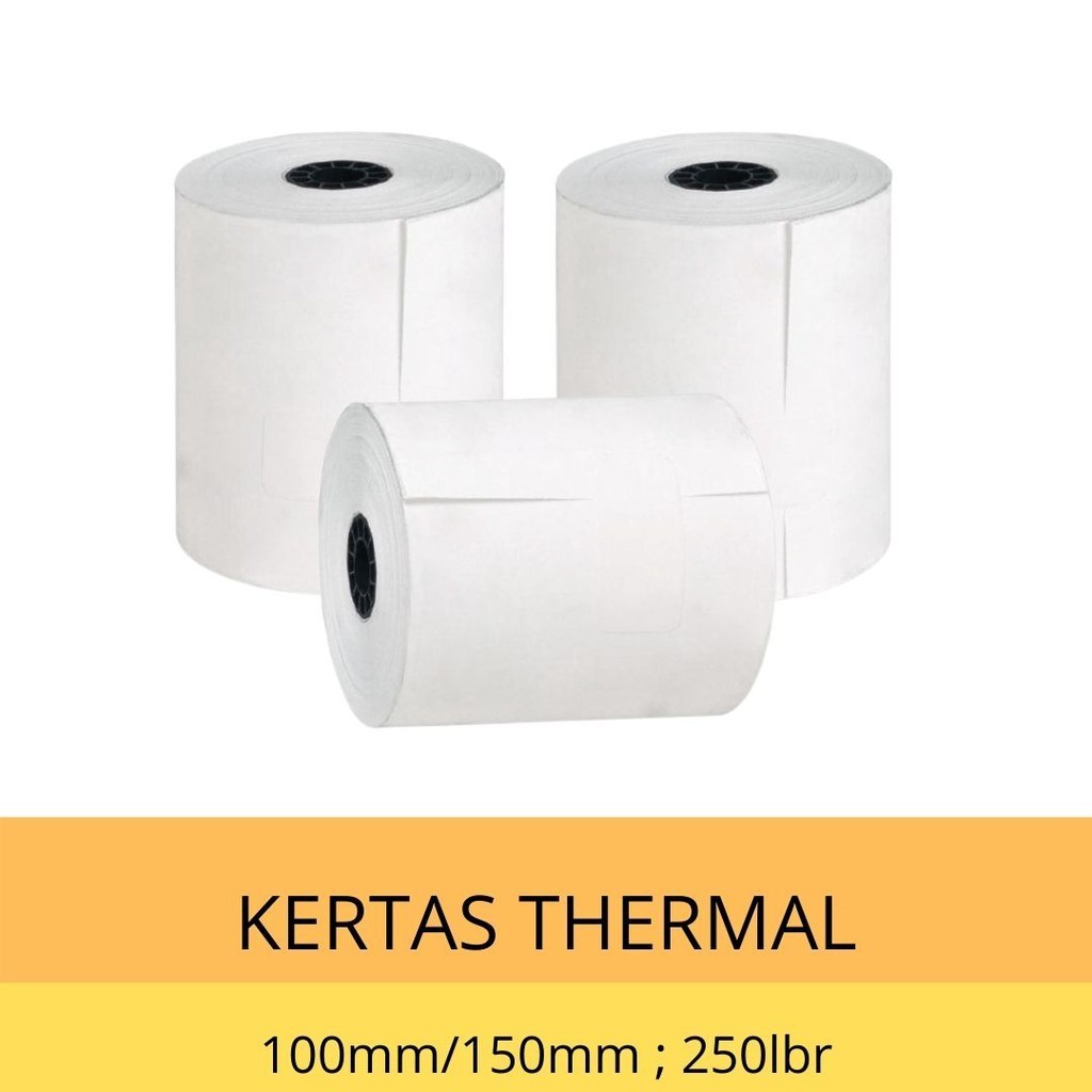 

[TERMURAH] (LEBIH TEBAL) Kertas Thermal Label Barcode Direct Sticker Paper Roll Printer Stiker 100 x 150 isi 250