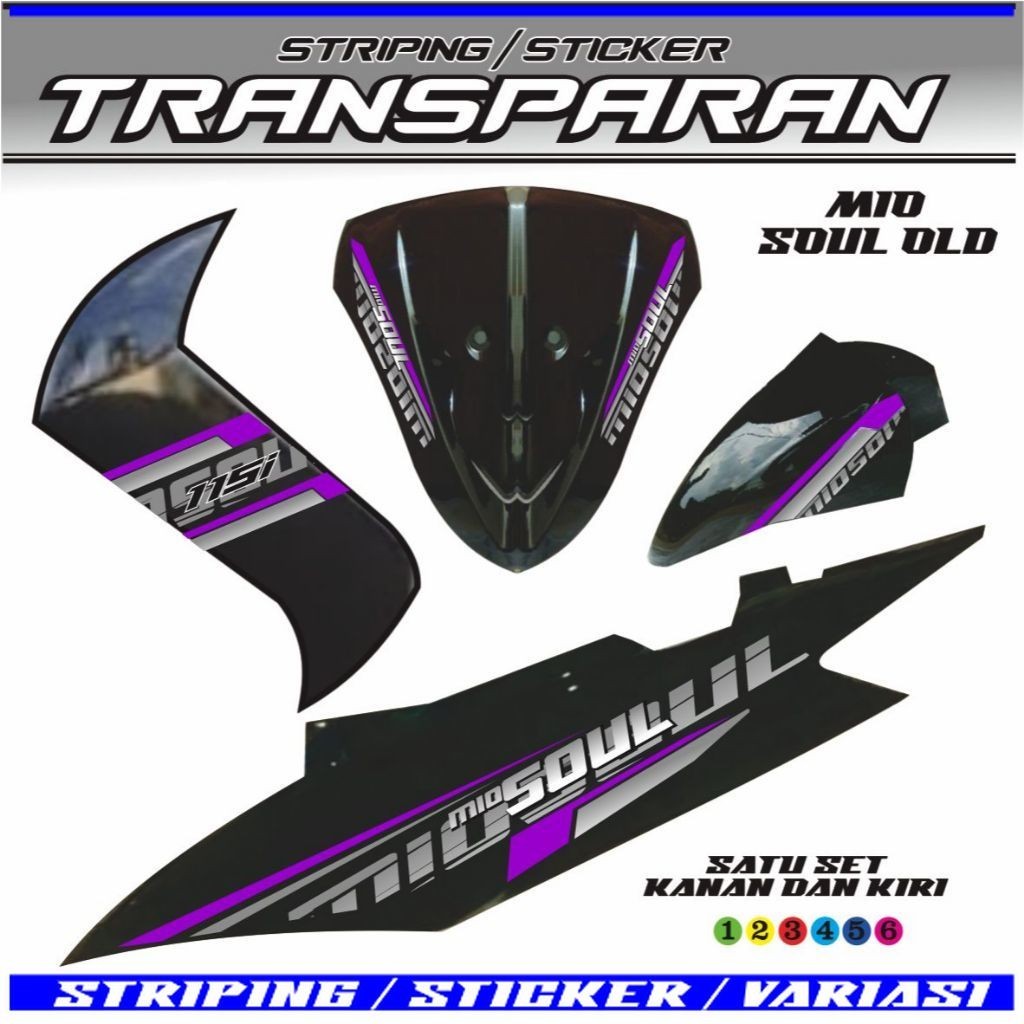 STRIPPING MIO SOUL TRANSPARAN UV CLEAR SIMPEL YAMAHA MIO SOUL KARBU VIETNAM VARIASI TRANSFARAN
