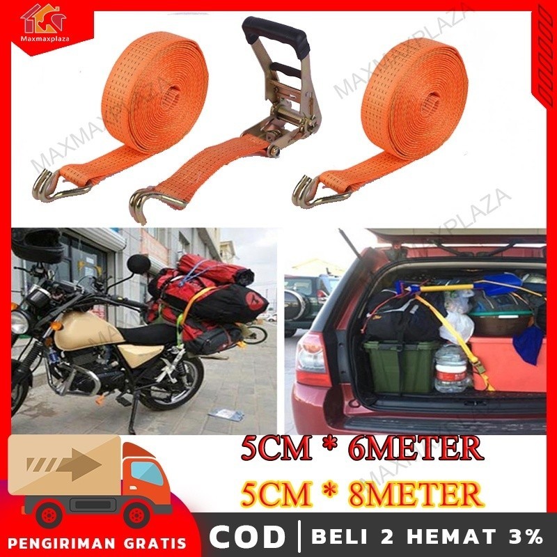 rachet tie down / kepala tali krek / besi trek belt / treker / kotrek / lashing 8M/6M