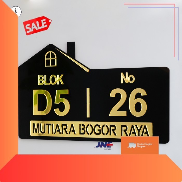 ✨BISA COD✨ -Plat Rumah Uk.30x17 / Plat Nomor Rumah Akrilik / Plat Nomor Akrilik - Putih/Tempel, M(35