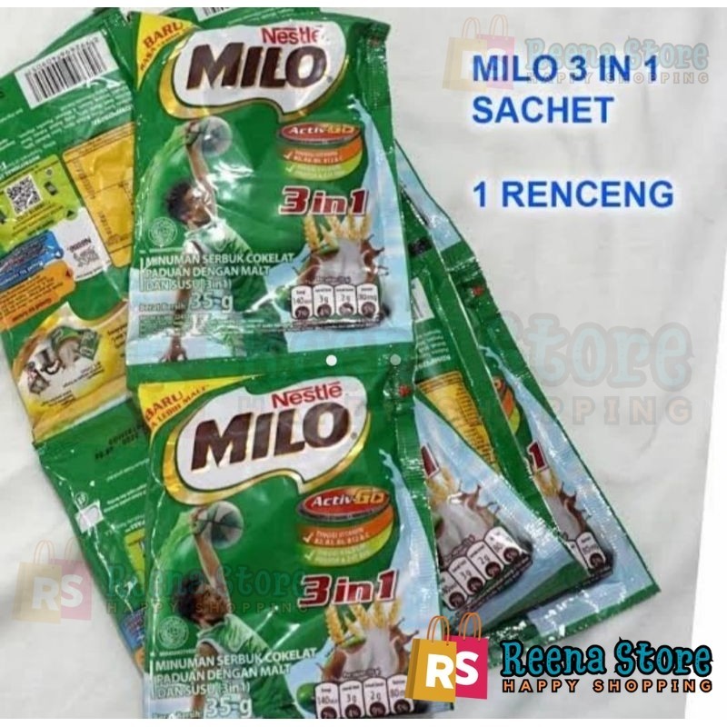 

milo 3 in 1 1 renceng (10 sachet x 35gr) - Reena Store