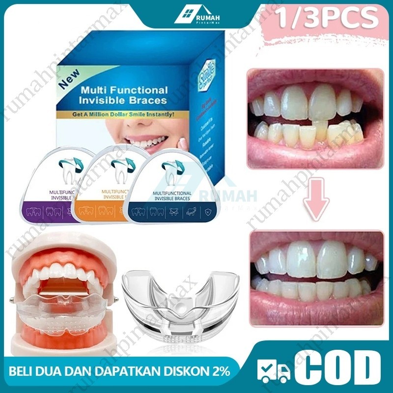 Perapi Gigi - Teeth Trainer Allignment - Orthodentic Retainer - Behel Kawat Gigi Transparan - Isi 3 