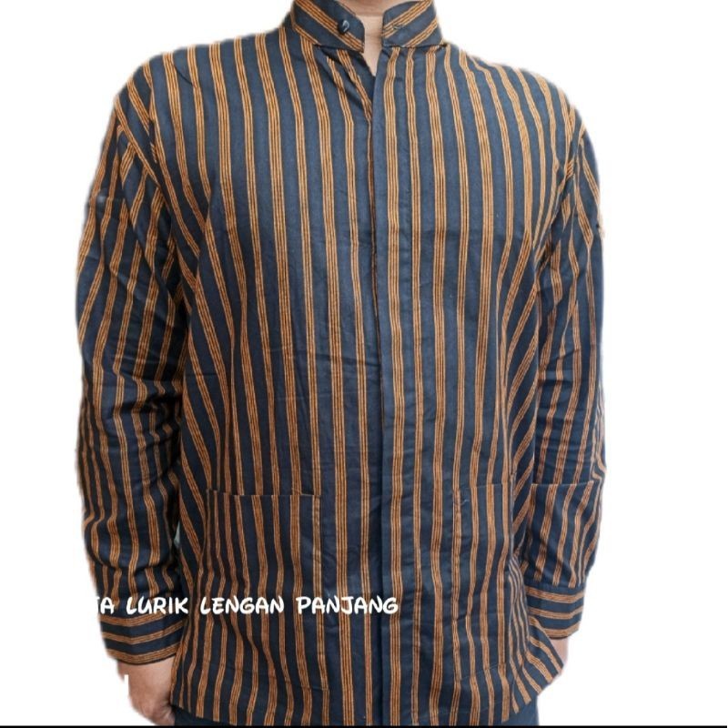 LURIK Surjan Lurik Batik Pria Lengan Panjang Bahan Katun Halus