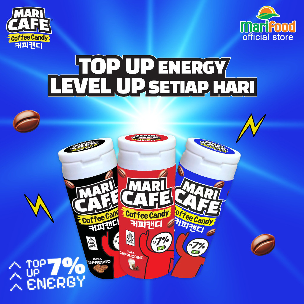 

OML MARICAFE COFFEE CANDY Kemasan Botol - Permen Kopi Dengan Bentuk Biji Kopi Kemasan Botol isi 35 Gr