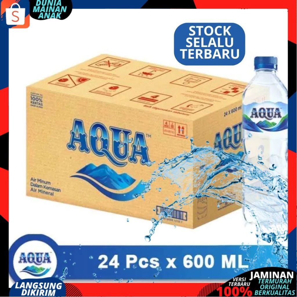 

DMA Air Minerale AQUA Botol 600 ML / Isi 24 Botol Per DUS PER KARTON