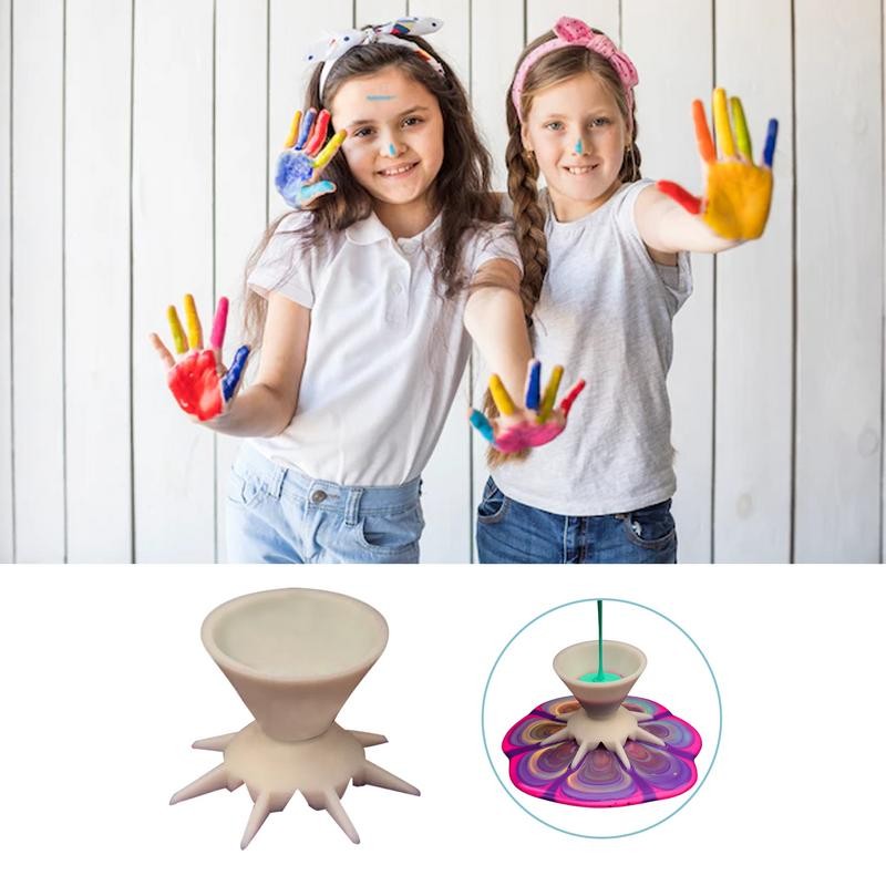 

Paint Pouring Split Cups Flower Pattern Painting Supplies Reusable DIY Making Cup Mini 7-Leg Acrylic Funnel Pour Fluid Art decor