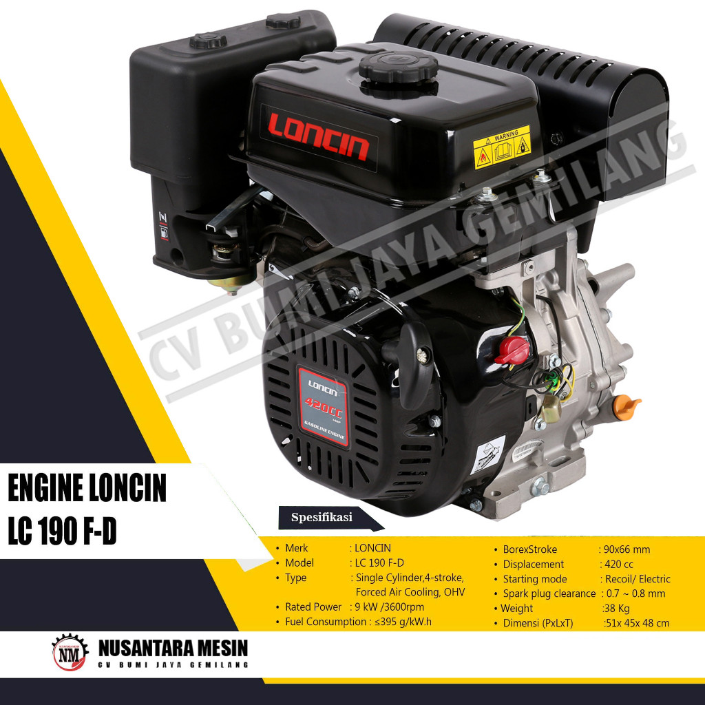 MESIN PENGGERAK SERBAGUNA / ENGINE LONCIN LC 190 FD