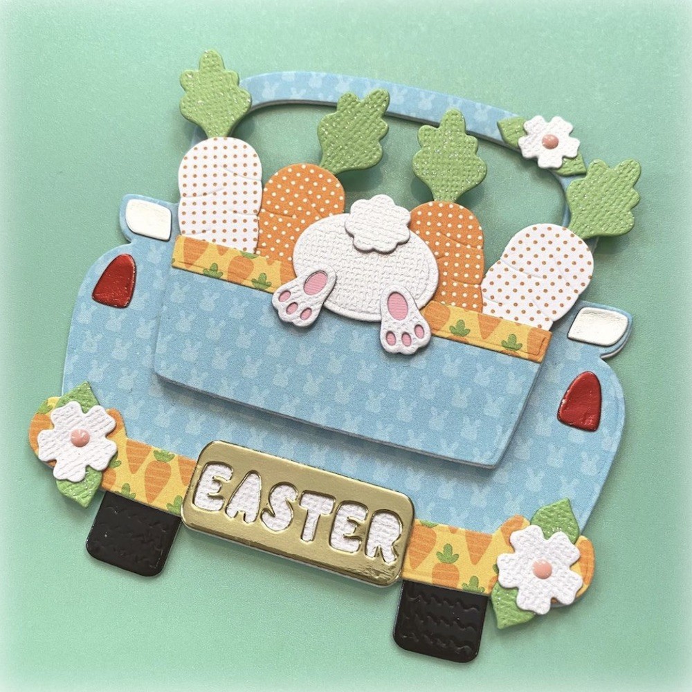 

KSCRAFT Easter Bunny Truck Metal Cutting Dies Stencils for DIY Scrapbooking Decorative Embossing DIY Paper Cards