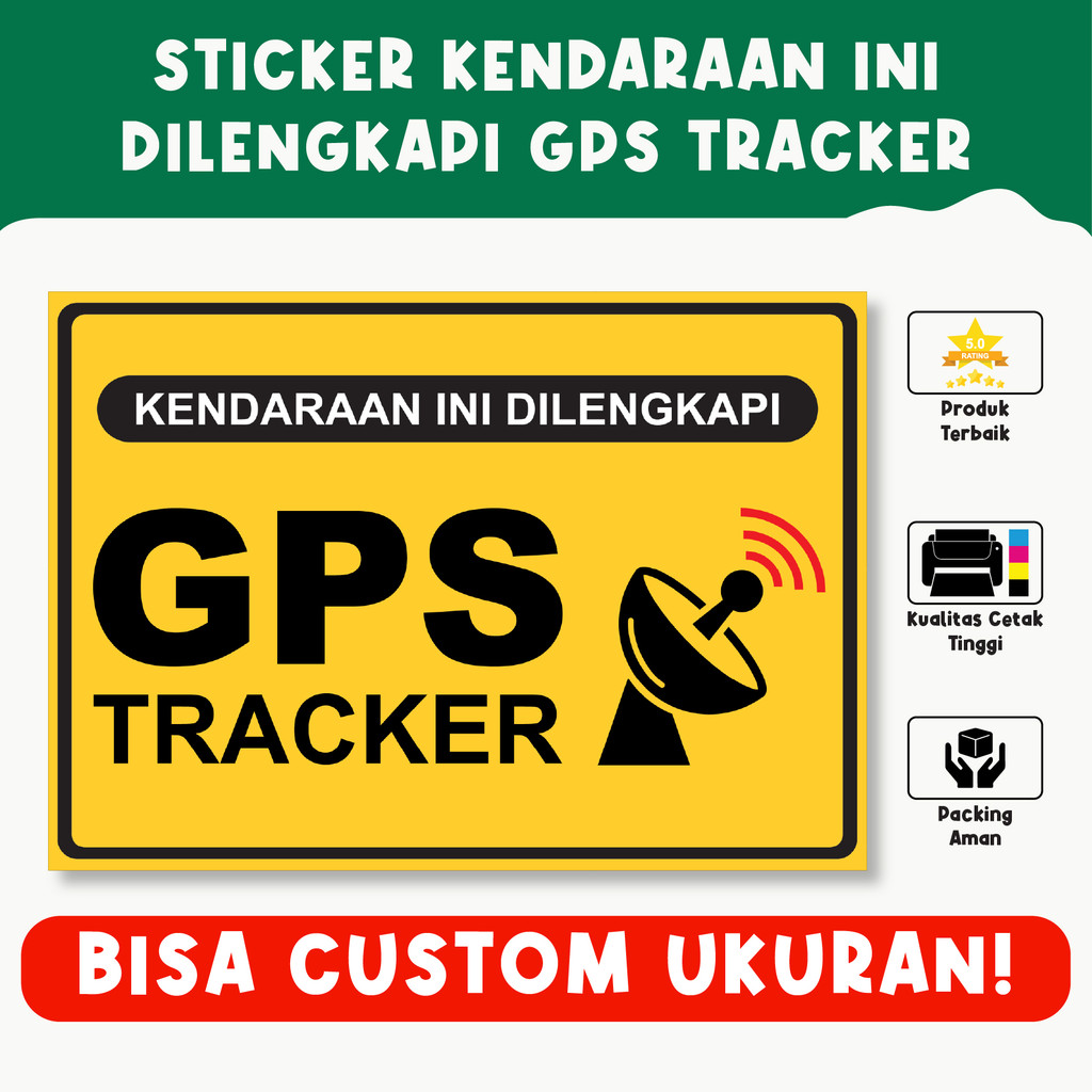 

Sticker Kendaraan Ini Dilengkapi GPS Tracker – Tahan Air, Vinyl Premium, Custom