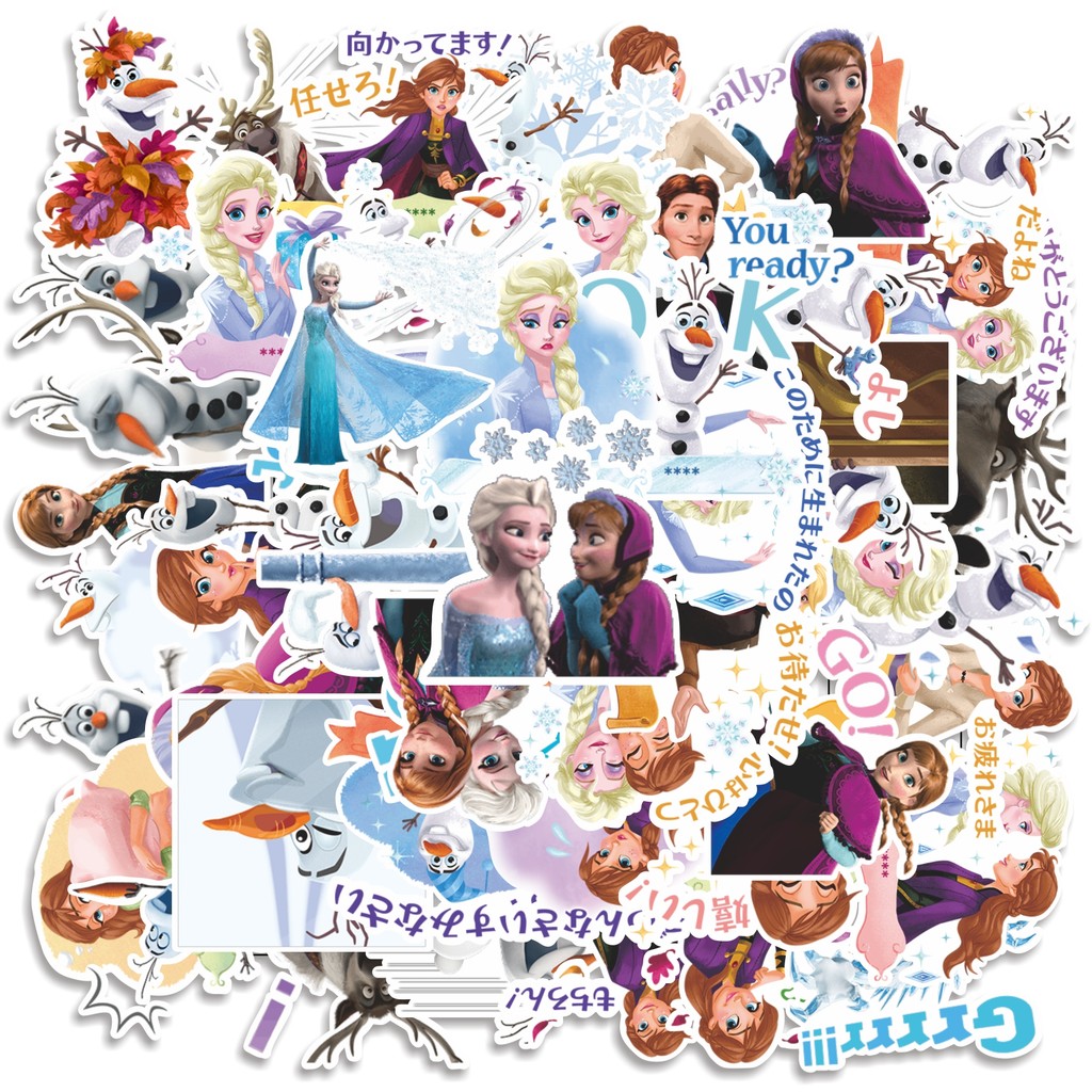 

COD 50 Pcs Stiker Kartun Frozen Princess V2 Lucu Anti Air Untuk Dekorasi Notebook Sepeda Skateboard Handphone