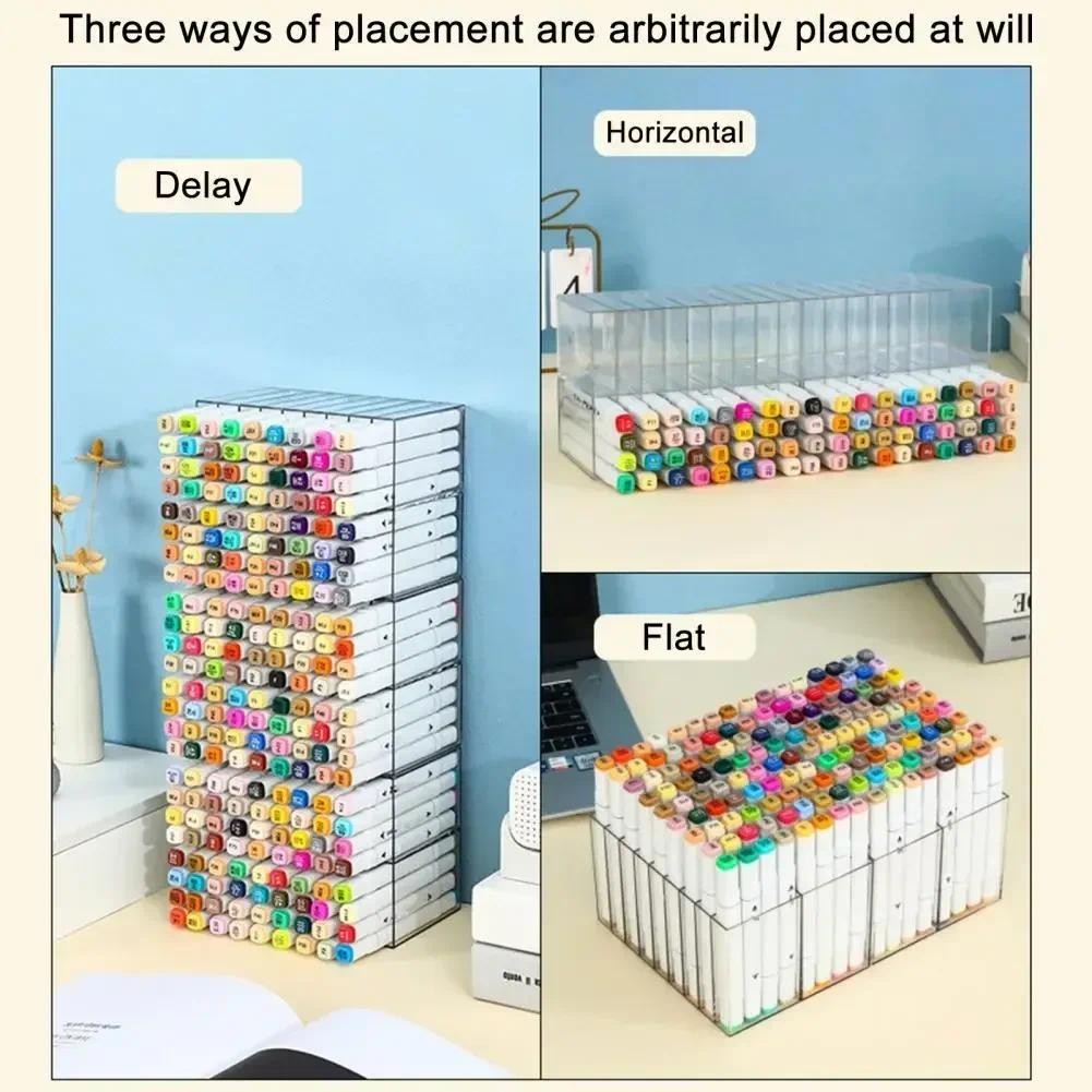 

Desktop Marker Accessories Storage Stationery Organizer Box Student Children's Holder Learning School Office Pencil Mark Pen