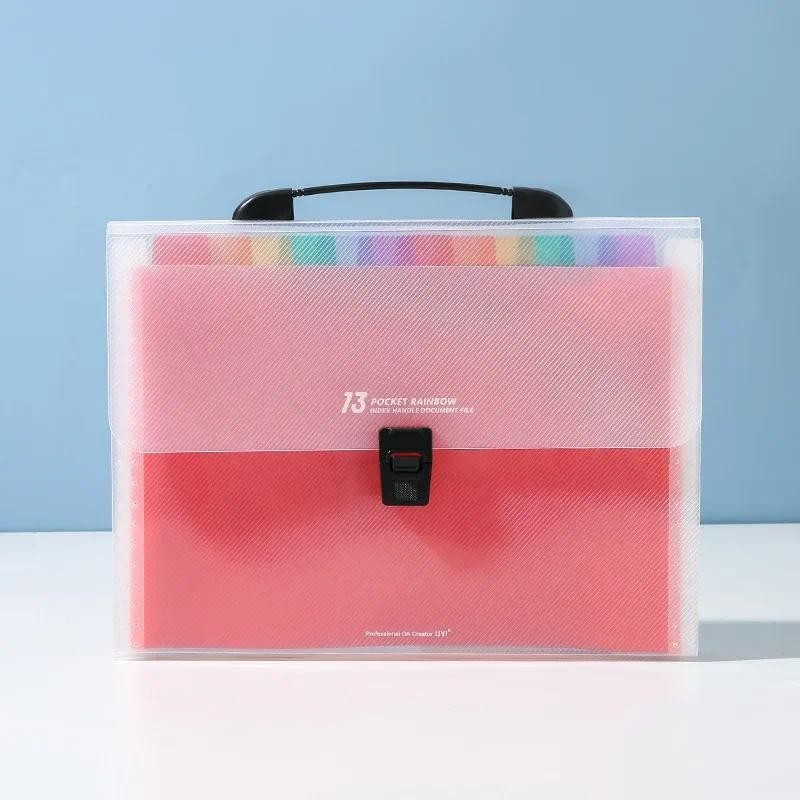 

Large Capacity Colorful Accordion File Folder With Dividers Thickened A4 Document Storage Bag For Papers And Tests