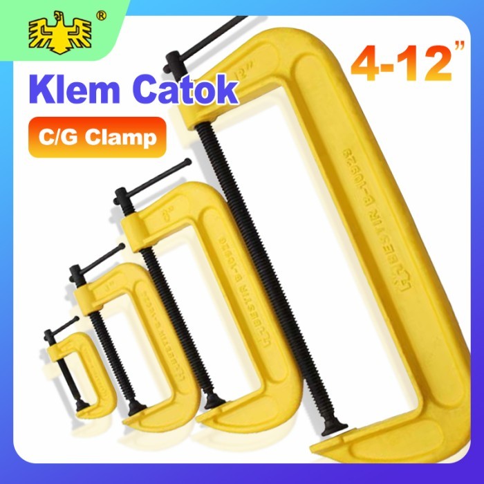 C/G Clamp Set Klem Catok Alat Jepit Meja Heavy Duty Klem 4" 5" 6" 8" 10" 12" Inch Besi Klem Penjepit