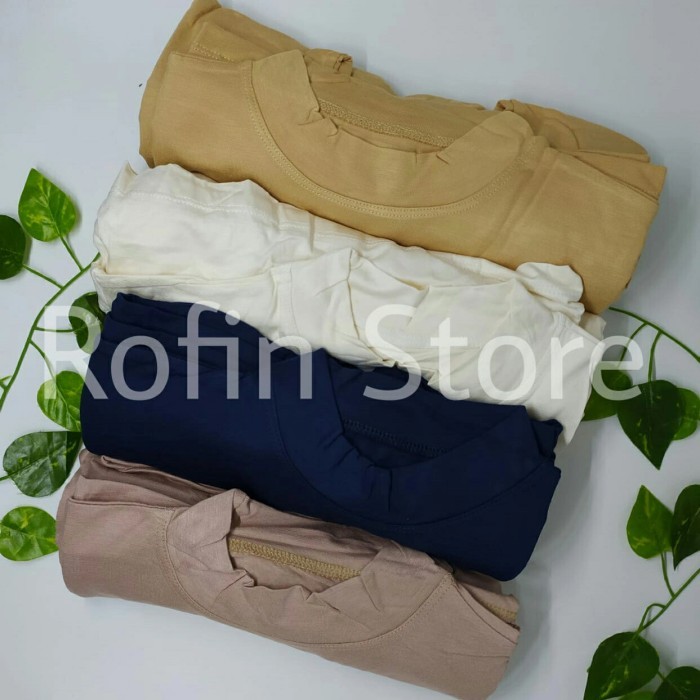 Gamis Manset Basic Rayon /Gamis Manset Lengan Panjang - Hitam