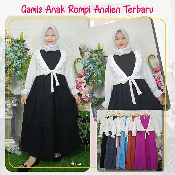 614 Gamis Anak Rompi Andien - Hitam, M