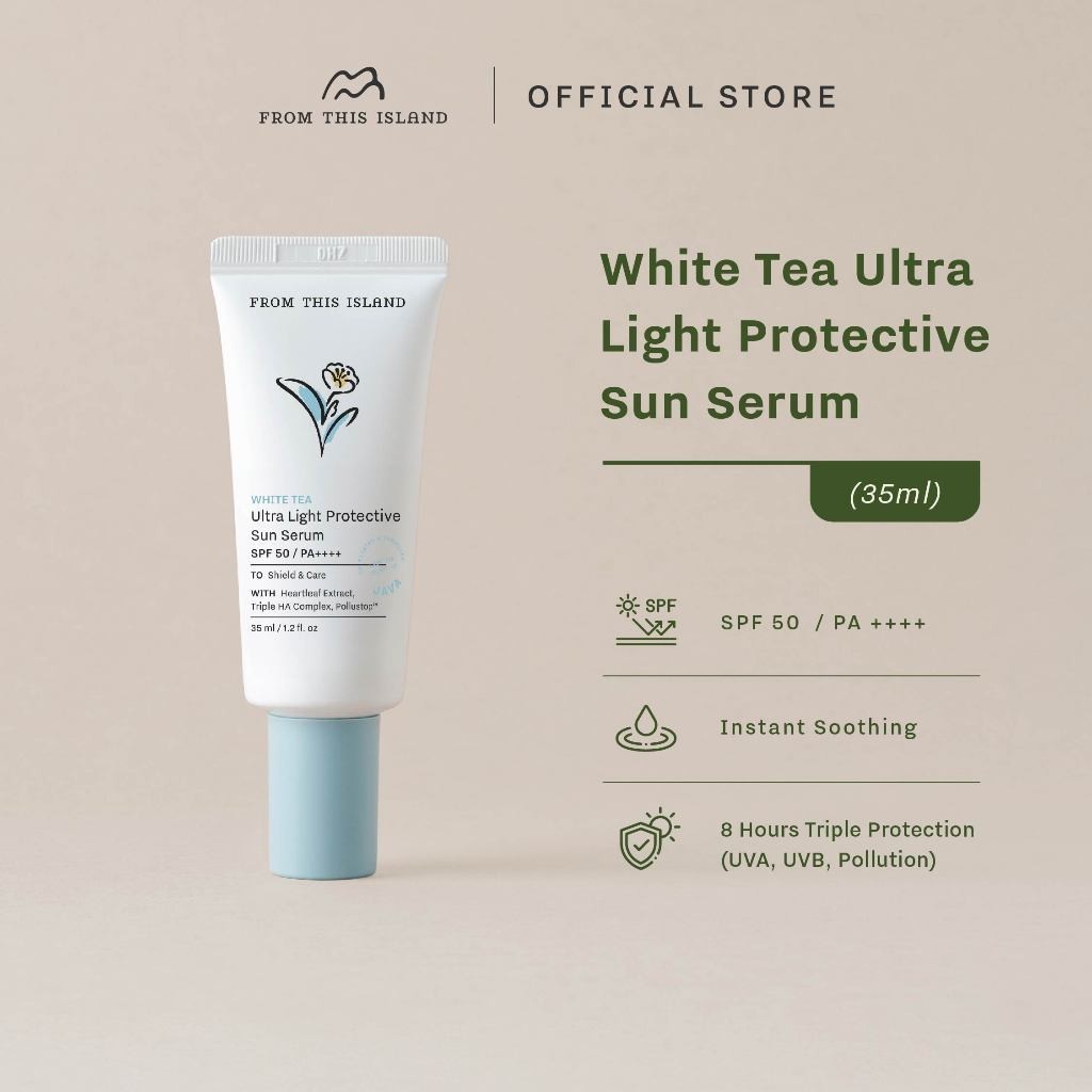 From This Island White Tea Ultra Light Protective Sun Serum From This Island Skincare by Maudy Ayund