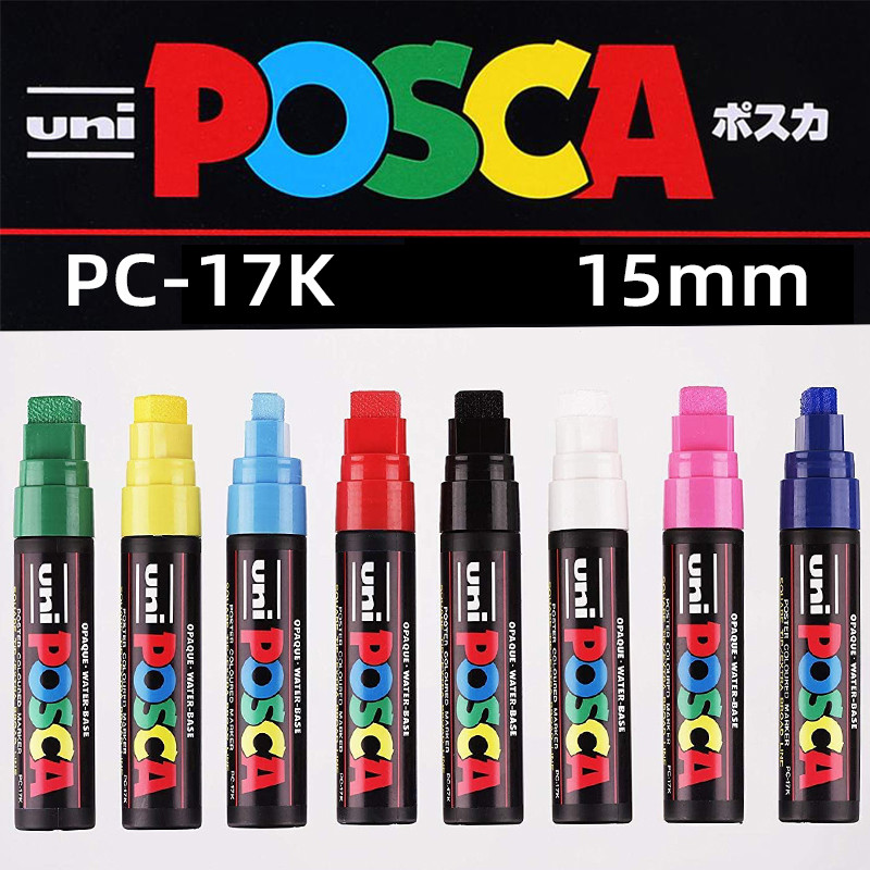 

Uni 1PC POSCA Plumones PC-17k Paint Marker Pen Big Thick Head Pop Poster Advertising Water-Soluble Pen Graffiti Painting 15mm