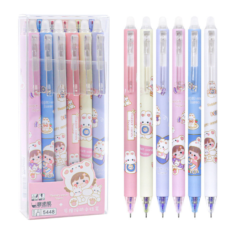 

1pcs Kawaii Bunny&Girls Cartoon Erasable Gel Pen School Office Supply Stationery Cute Gel Pens Gift Prizes Erasable Pen