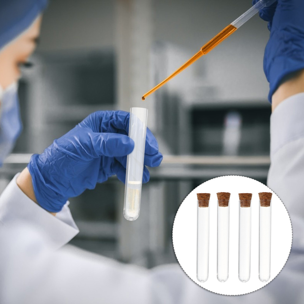 

35 Pcs Wooden Plug Test Tube Storage Containers Tubes with Stoppers Plastic Science Teaching Tool Mini Decorate