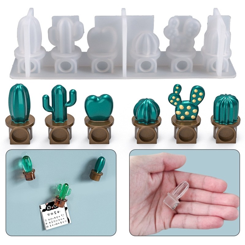 

Irregular Cactus Fridge Magnets Crystal Epoxy Resin Mold Refrigerator Sticker Silicone Mould DIY Crafts Decoration Casting Tools