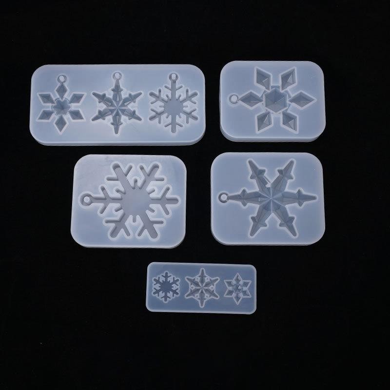 

Snowflakes Pendant Epoxy Resin Mold Silicone Mold Pendant Epoxy Resin Jewelry Making Charm Casting Mould For Xmas Gift