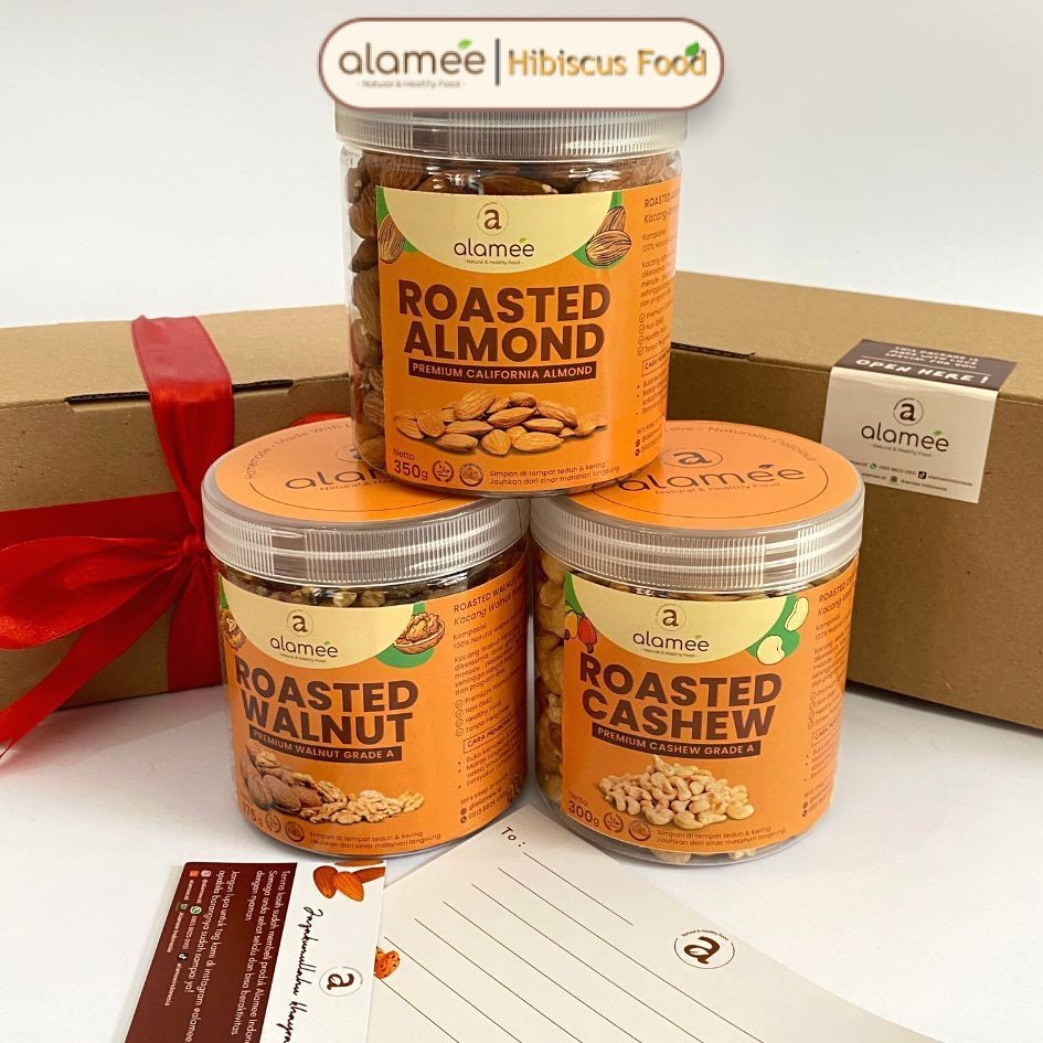 

ALAMEE Hampers Lebaran Kacang Almond Idul Fitri Ramadhan Ulang Tahun Lahiran Wedding Sakit Wisuda Hibiscus Food organikya