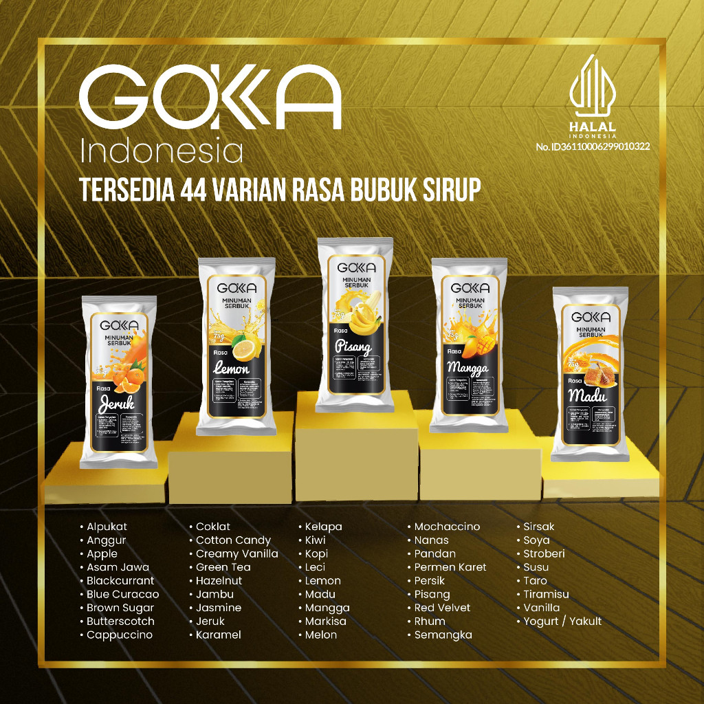 

(Pilihan Varian Rasa B) Gokka Powder 75gr / Bubuk Minuman Gokka