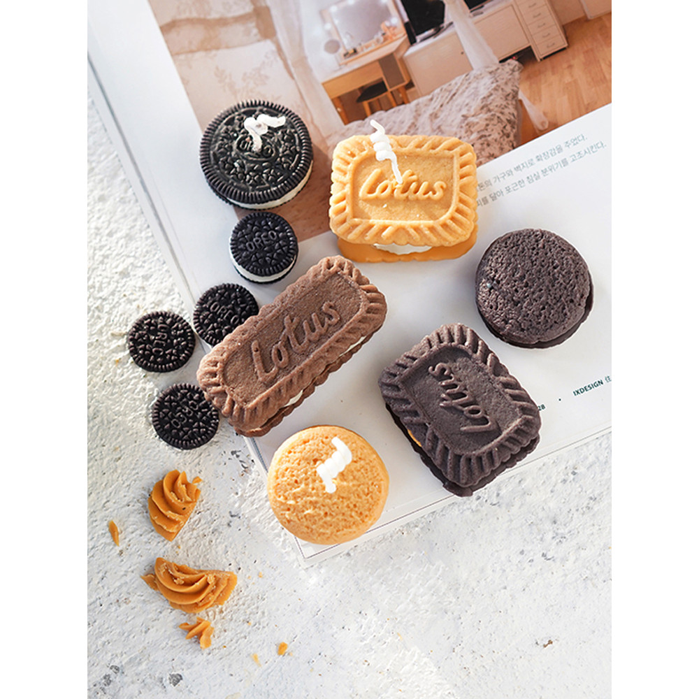 

Biscuit Scented Candle Silicone Mold Simulation Modeling Candle Diy Plaster Baking Cake Mold Cake Decorating Tools
