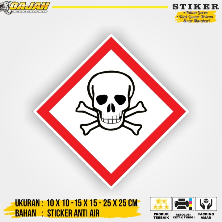 

STIKER LABEL TANDA SIMBOL LIMBAH B3 STIKER BAHAN BERBAHAYA DAN BERACUN STIKER HAZMAT BERACUN