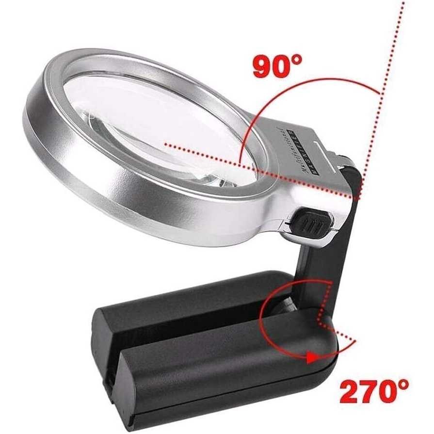 

Kaca Pembesar Lipat Foldable Magnifying Glass with 2 LED 63mm 3X - TH-7006 FOX