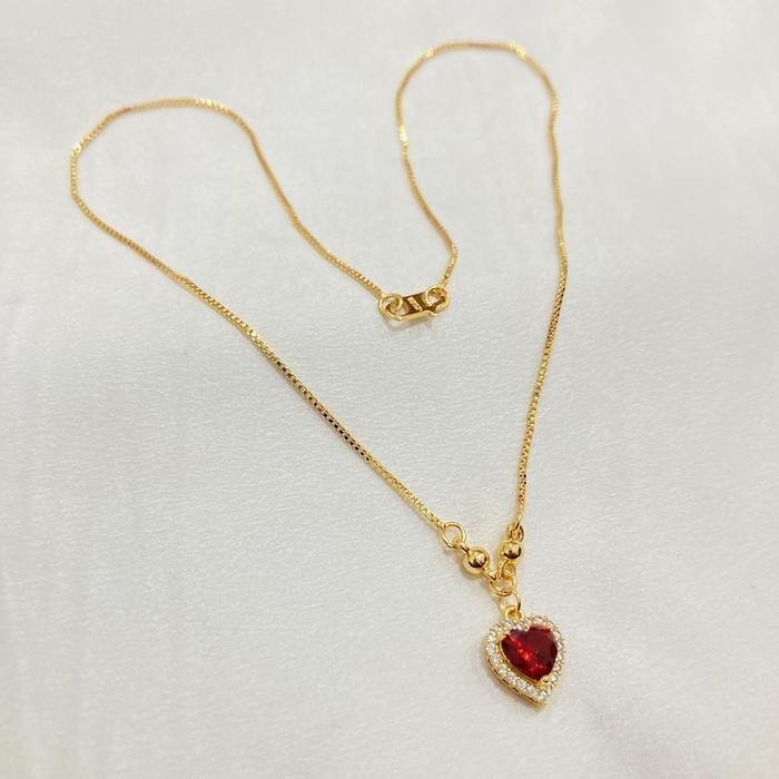 Kalung Wanita Mata Batu Merah Xuping Aksesoris Fashion KLE54 - Love