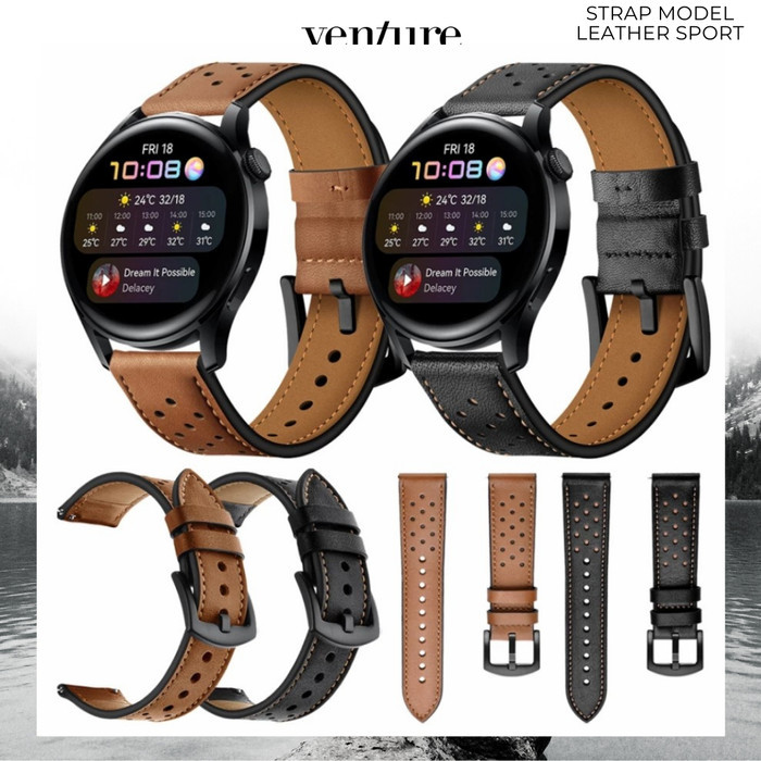 P R O M O!!! STRAP HUAWEI WATCH GT 3 46MM / GT 3 46MM PRO MODEL LEATHER SPORT 22MM - Brown