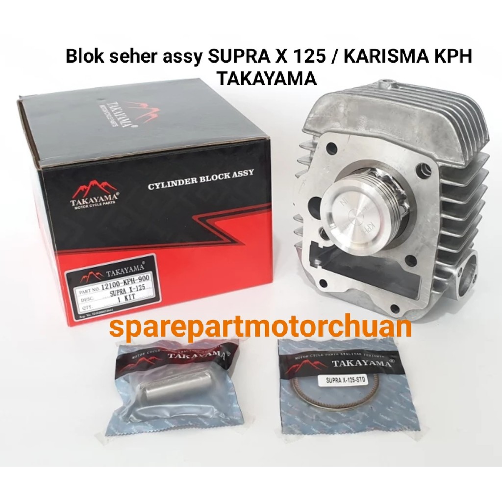 BLOK SEHER ASSY SUPRA X 125 KARBU KARISMA BLOCK SEHER ASSY PISTON RING HONDA TAKAYAMA TOP QUALITY
