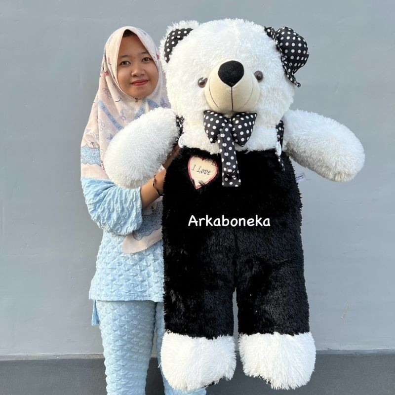 BONEKA BERUANG/BEAR JOJON HITAM PUTIH 90CM