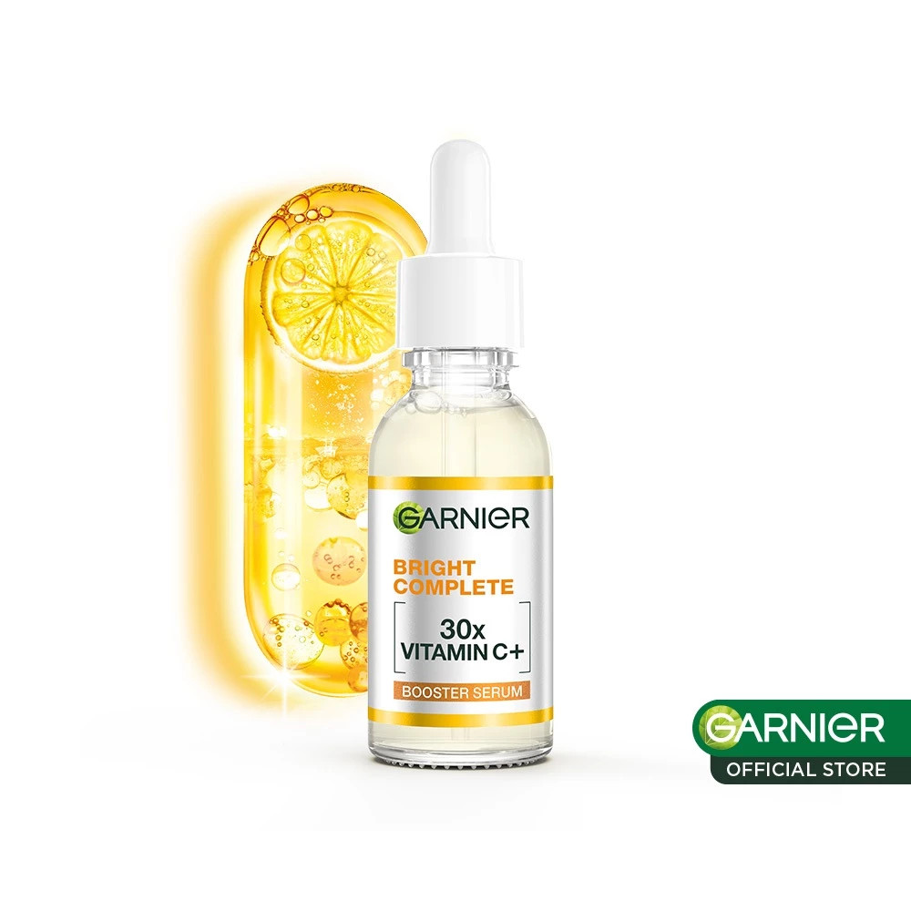 Garnier Bright Complete Vitamin C 30x Booster Serum Skin Care - (Cepat Cerahkan Noda Hitam & Samarka