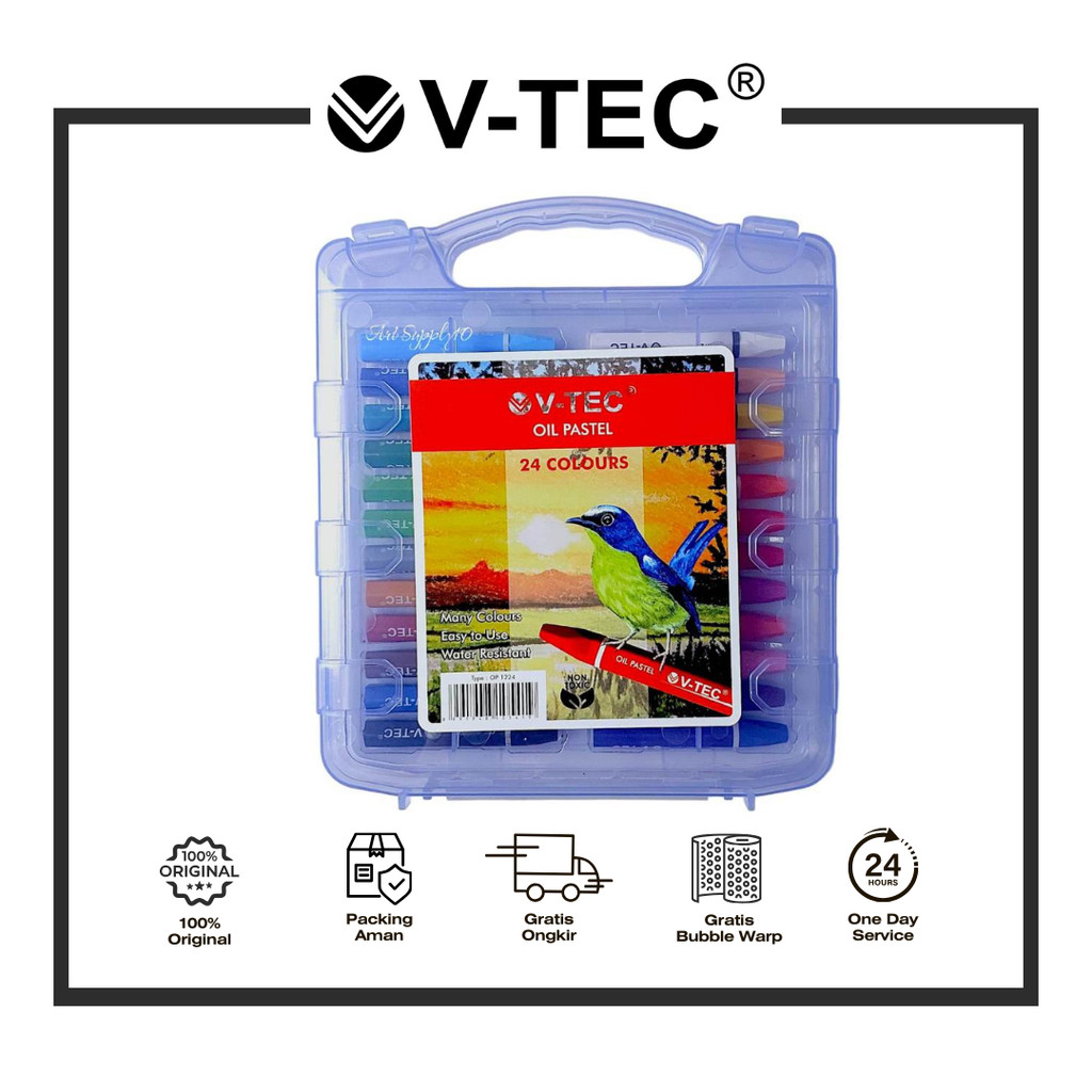 

V-TEC OIL PASTEL COLOUR CRAYON 1224 / 24 WARNA