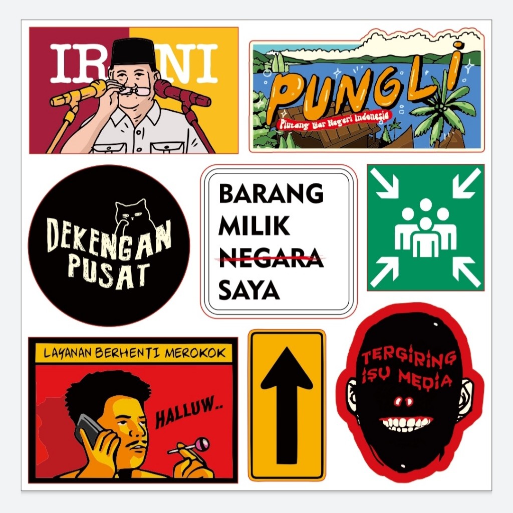 

Stiker Pack Ironi Prabowo Subianto Isu Media Politik - Stiker Vinyl High Quality