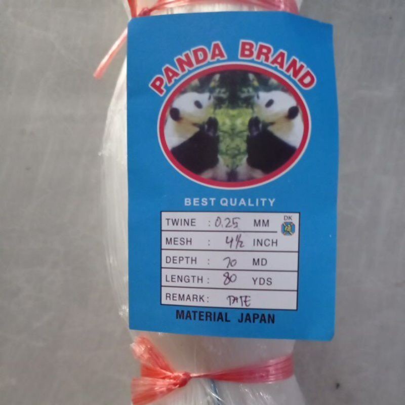 Jaring ikan CAP PANDA 0.25 4½ inchi 70md/80yds TATE jaring ikan nelayan